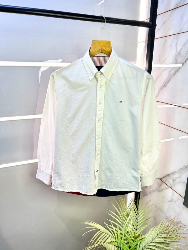 Tommy_Hilfiger White Back Printed Premium Shirts F2535-WH