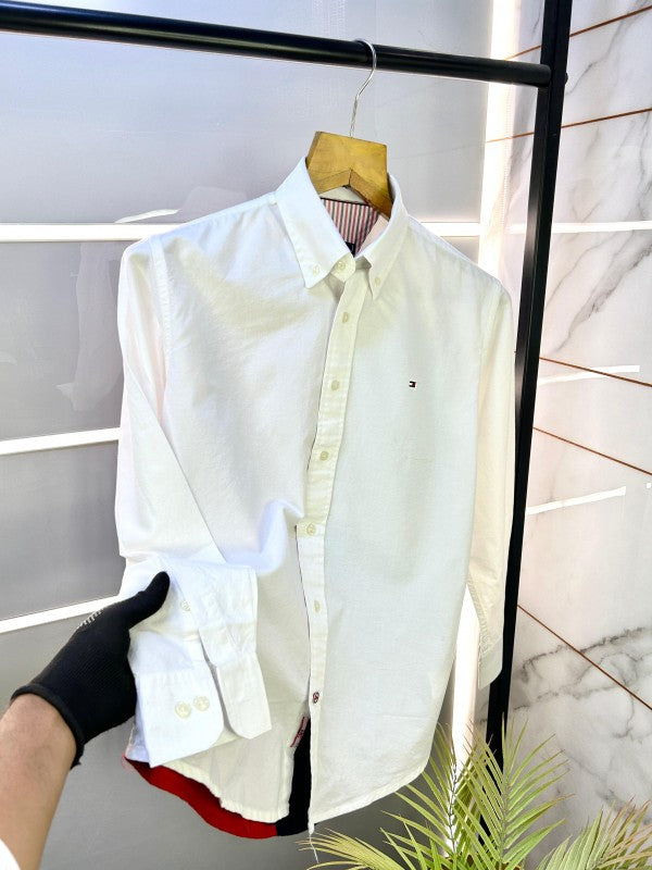 Tommy_Hilfiger White Back Printed Premium Shirts F2535-WH