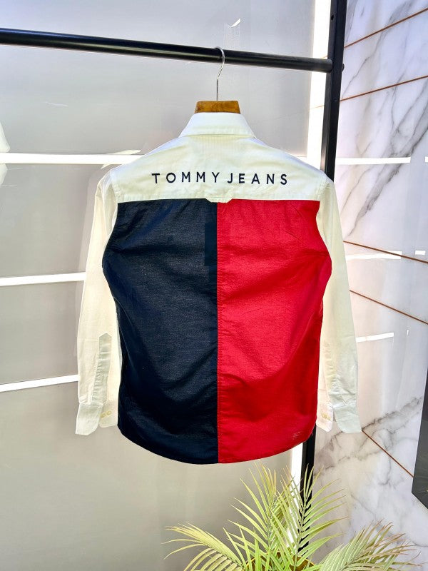 Tommy_Hilfiger White Back Printed Premium Shirts F2535-WH