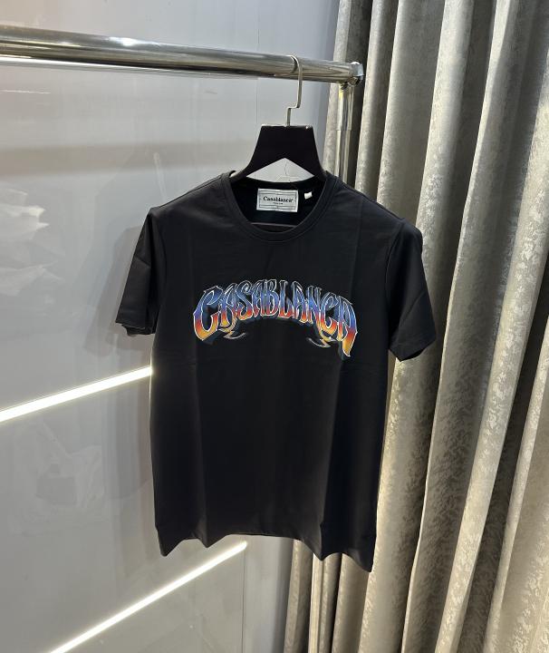 Casablanca Black A Logo Print Imported T-Shirt
