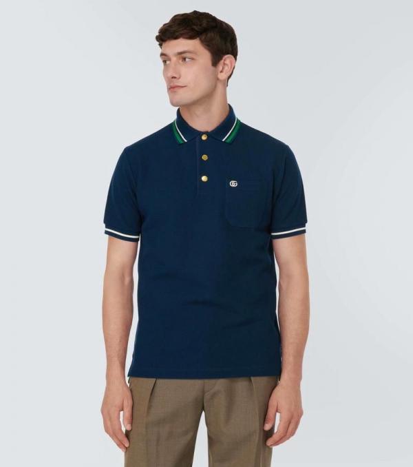 Gucc i Navy Blue Collar Look Imported Polo T-Shirt