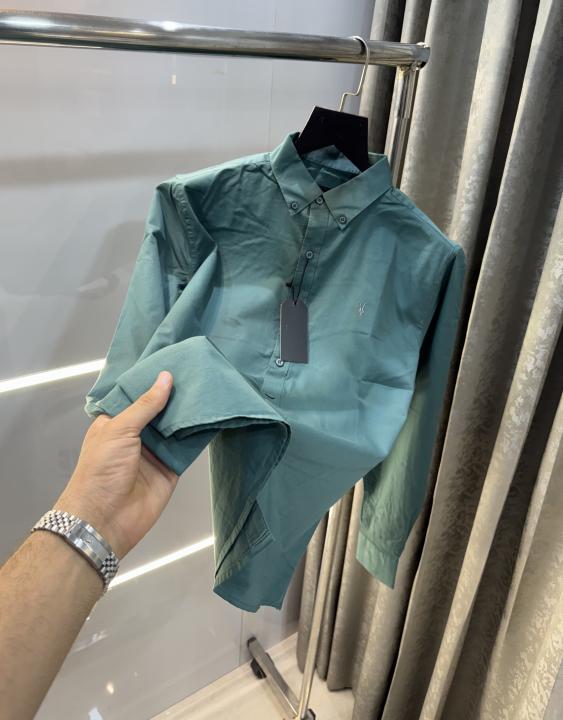 All saints English Green Embroidery Logo Classic Shirt