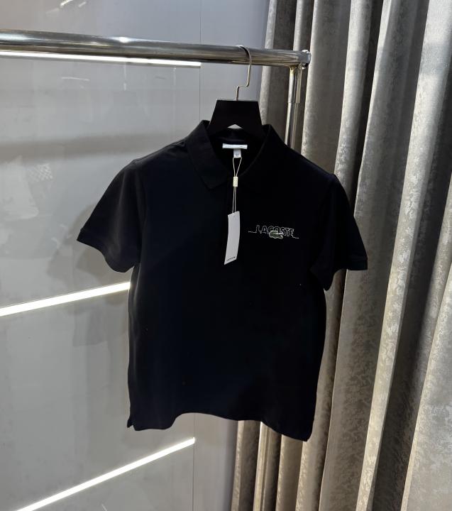 Lacost e Black Embroidery Logo Premium Polo T-Shirt