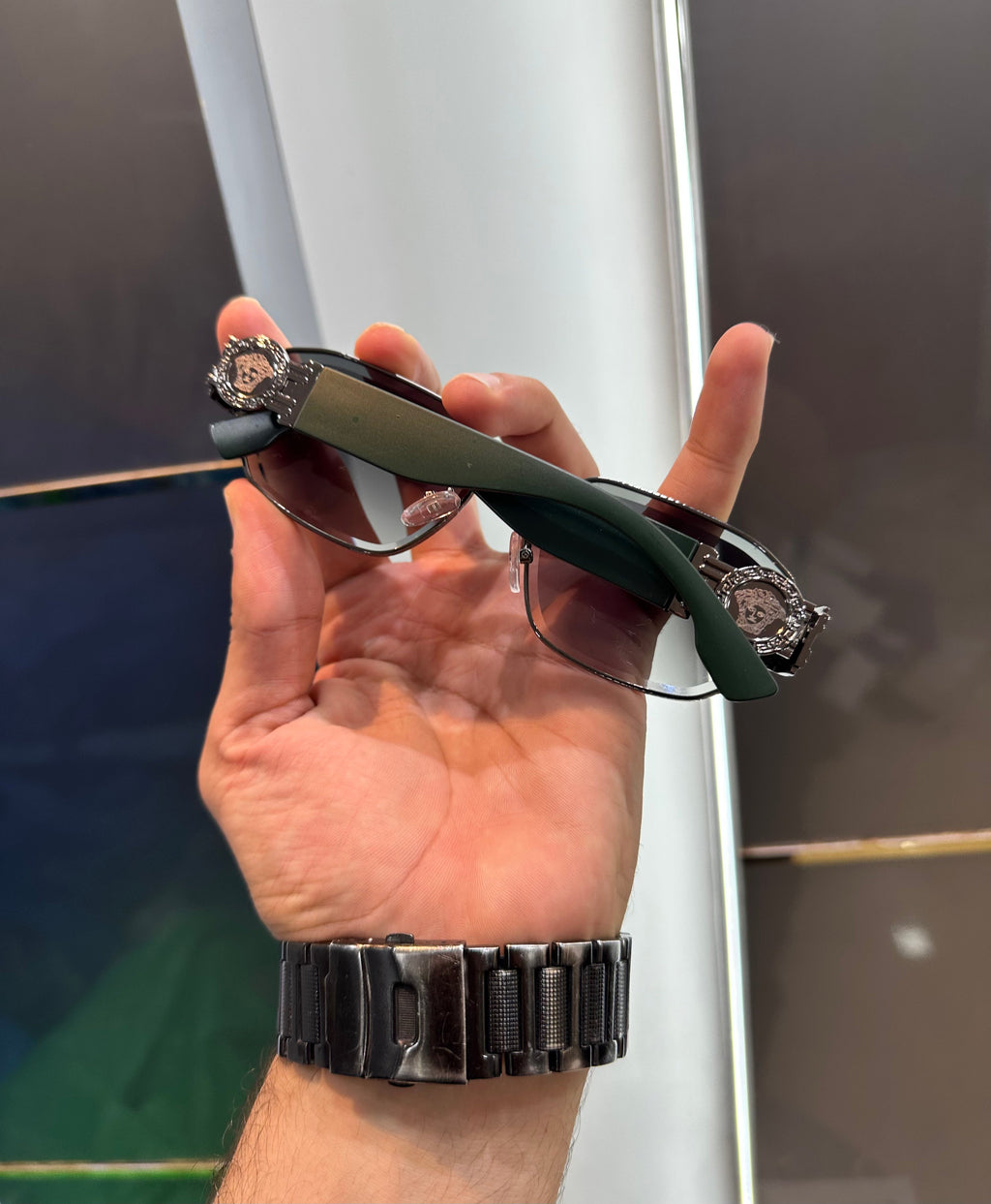 Versac e Black Green 3541 Ultimate Luxury Shade With Original Packaging