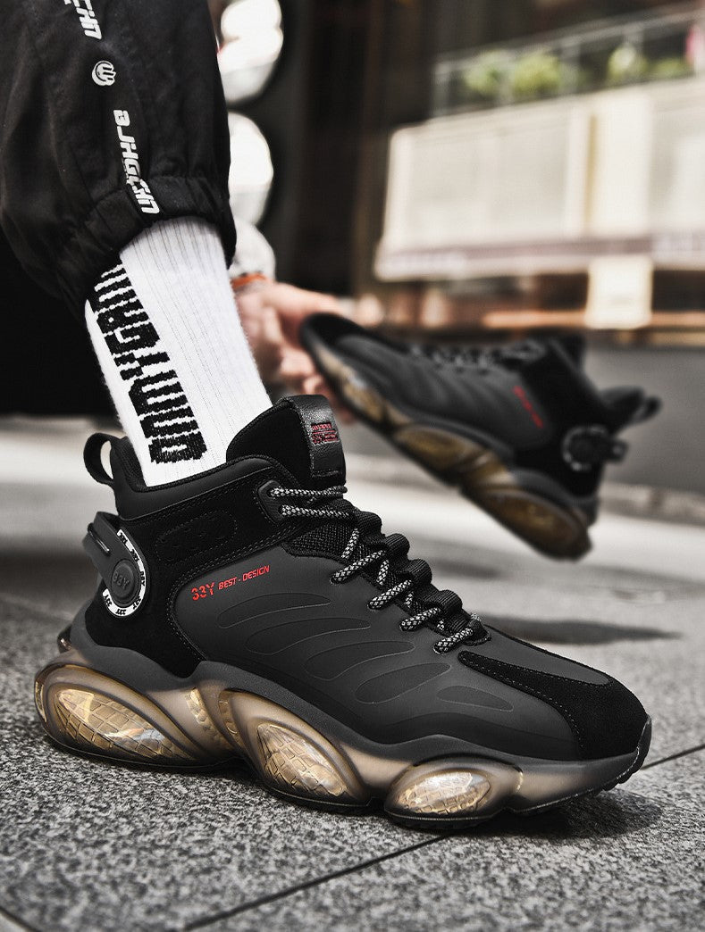 CUBICS Luxury Falcon Chunky High Top Black Sneakers