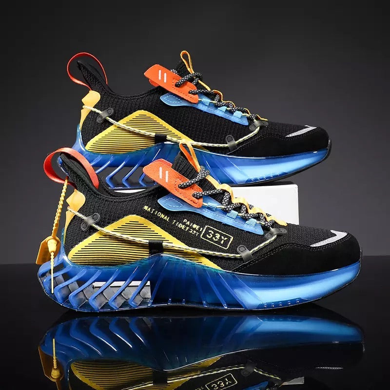 CUBICS Luxury Vortex Pivoted Dynamics Sneakers - Black Blue