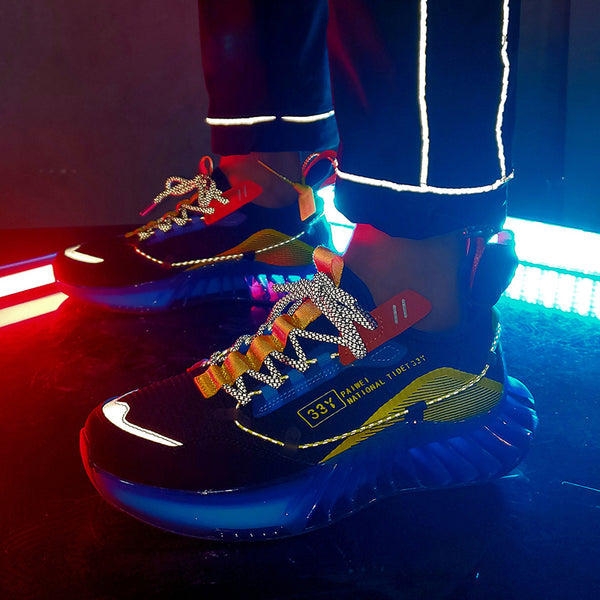 CUBICS Luxury Vortex Pivoted Dynamics Sneakers - Black Blue