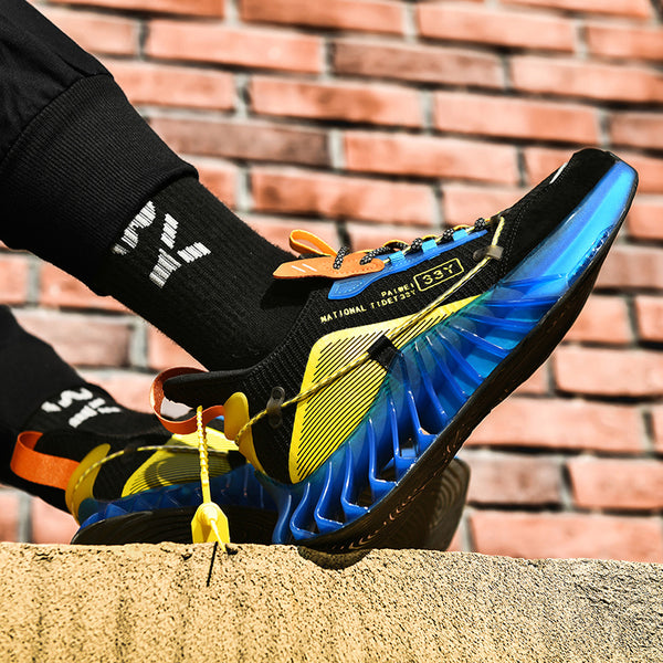 CUBICS Luxury Vortex Pivoted Dynamics Sneakers - Black Blue