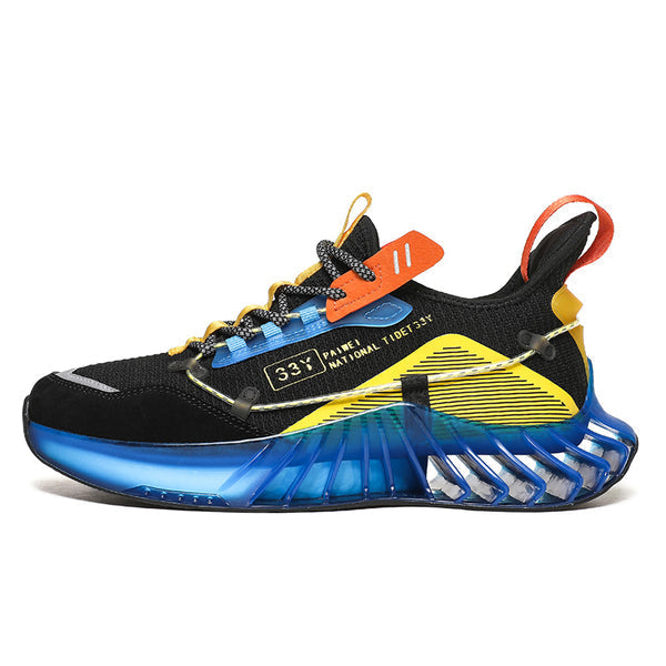 CUBICS Luxury Vortex Pivoted Dynamics Sneakers - Black Blue