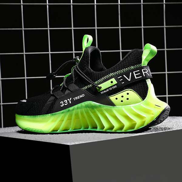 CUBICS Luxury Vortex Pivoted Dynamics Sneakers - Black Neon